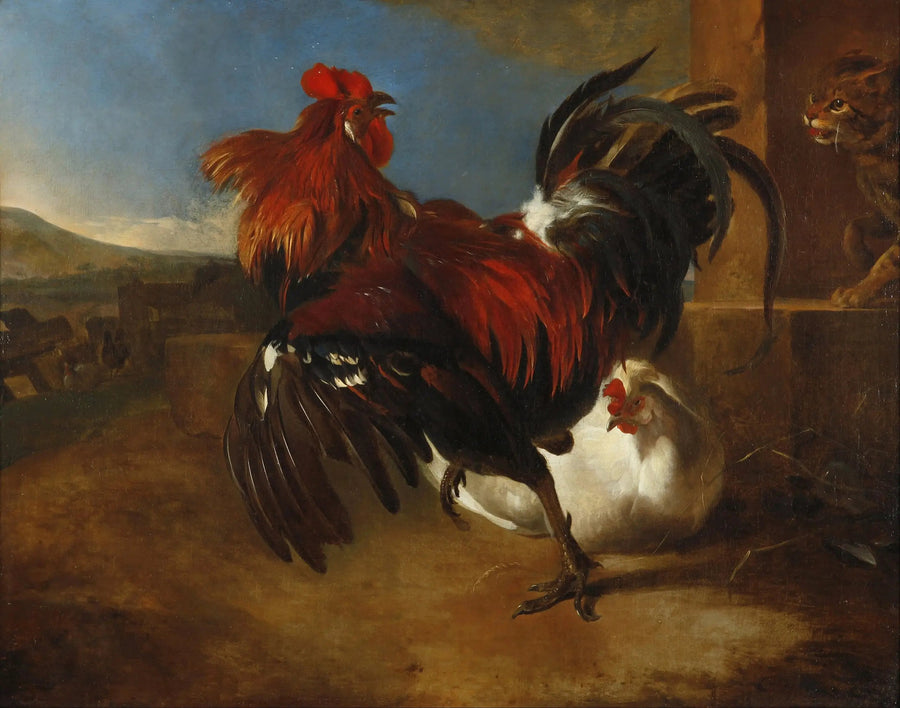 Den sinte hane i hønsegården - Melchior de Hondecoeter