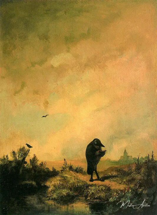 Le Corbeau - Carl Spitzweg - Reproductions de tableaux et peintures haut de gamme