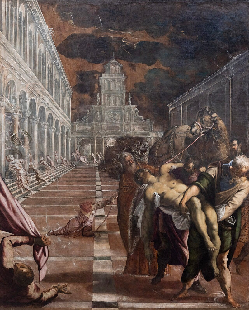 Kroppen til Saint Markus brakt til Venezia - Jacopo Tintoretto