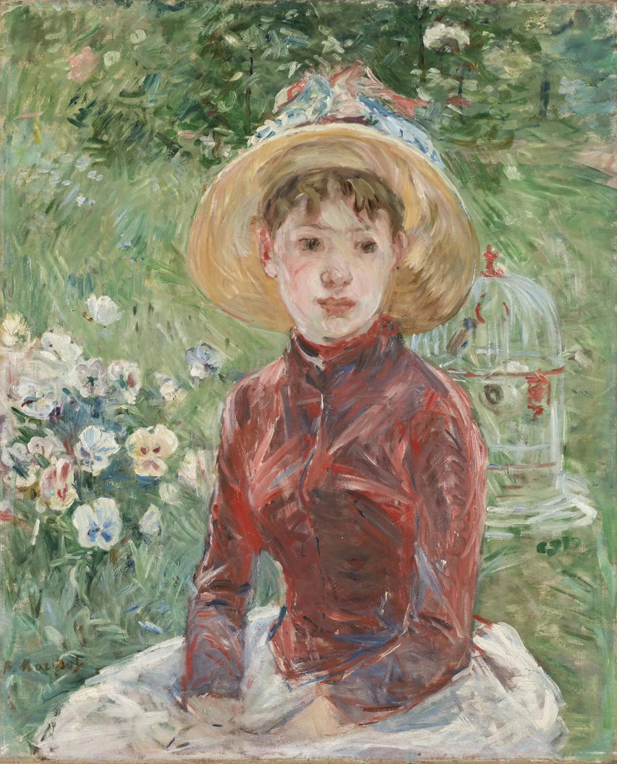 Den røde korsetten - Berthe Morisot