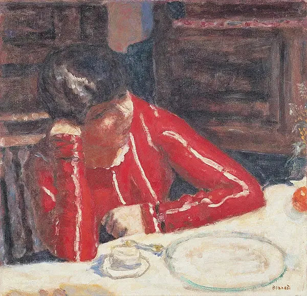 Den røde korsetten - Pierre Bonnard