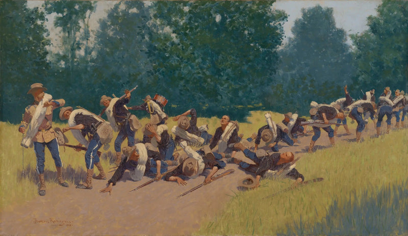 Krigsropet fra granatsplinter ved San Juan Hill - Frederic Remington

Source:
Le cri des éclats d'obus à San Juan Hill - Frederic Remington