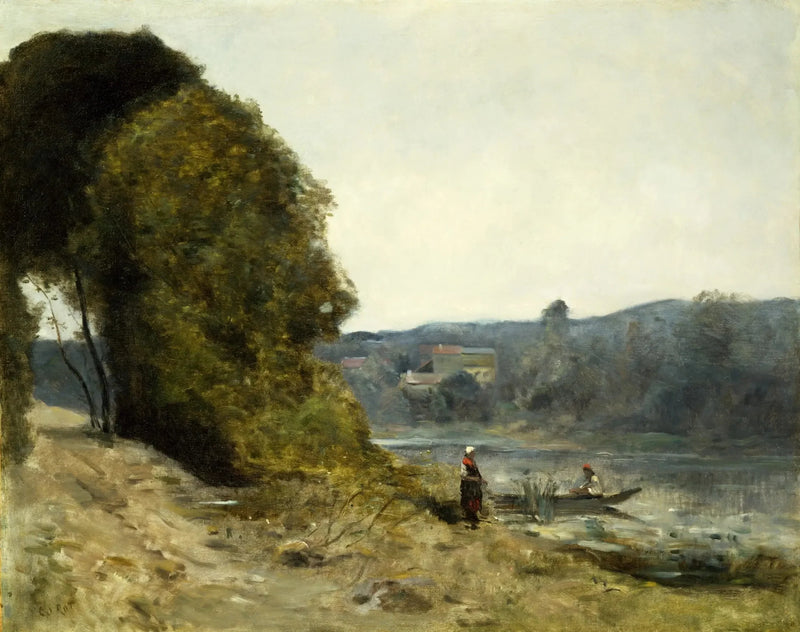 Båtførerens avreise - Jean-Baptiste Camille Corot