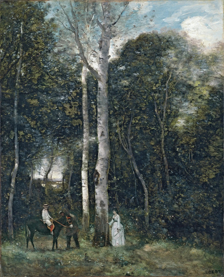Avreise til løvepromenaden, i Port-Marly - Jean-Baptiste Camille Corot