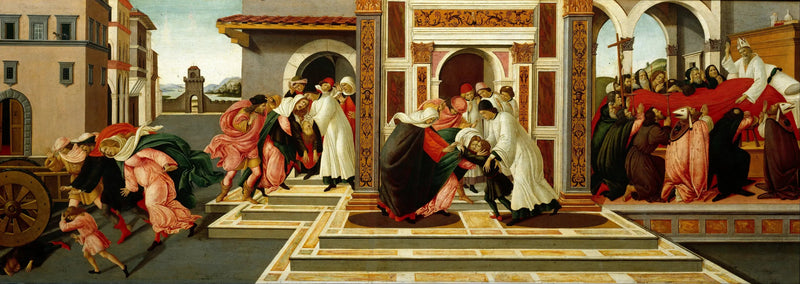 Det Siste Mirakelet og Døden til helgen Zénobe - Sandro Botticelli
