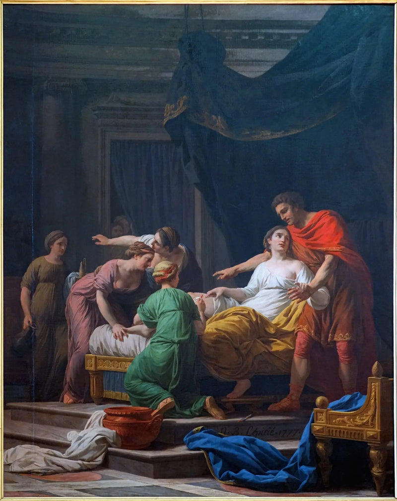 Porcias hengivenhet, hustru til Junius Brutus - Nicolas-Bernard Lépicié