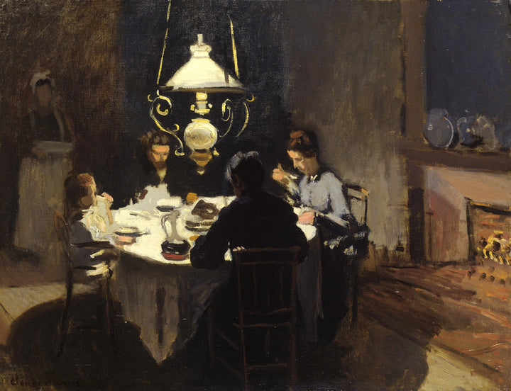 Middag, kjent som The Sisley Family, W129 - Claude Monet
