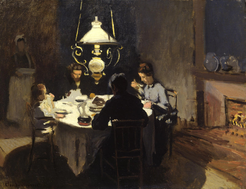 Middag, kjent som The Sisley Family, W129 - Claude Monet