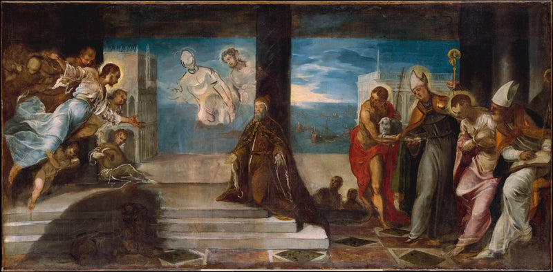 Doge Alvise Mocenigo presentert ved Reddende Kristus - Jacopo Tintoretto