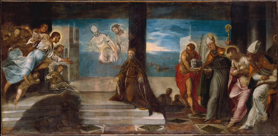 Doge Alvise Mocenigo presentert ved Reddende Kristus - Jacopo Tintoretto