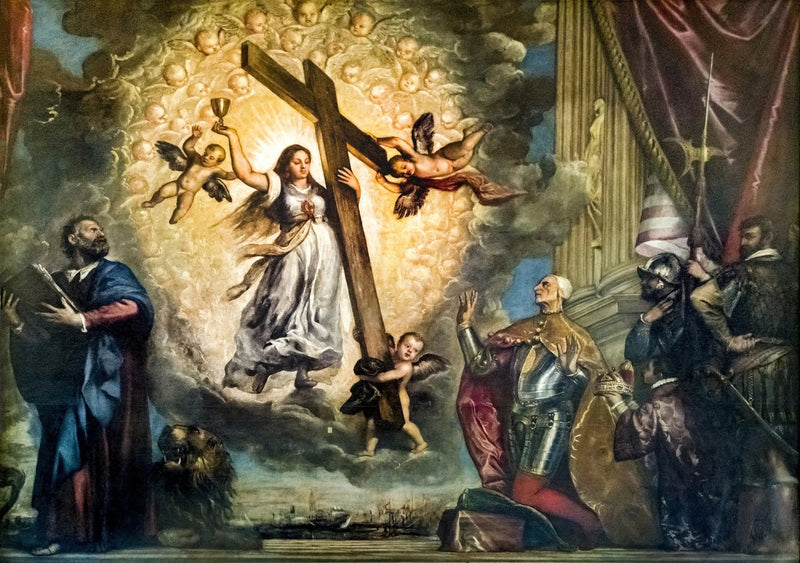 Doge Antonio Grimani knelende foran troen - Titian