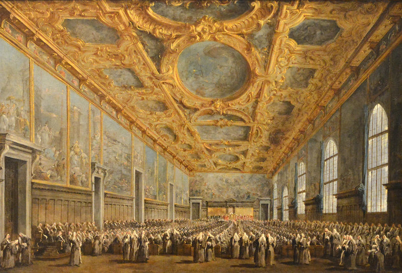 Dogen av Venezia takker Majorrådet - Francesco Guardi