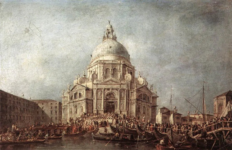 Dogen av Venezia overgir seg til Salute, den 21. november, på minnesdagen for slutten av pestepidemien i 1630 - Francesco Guardi