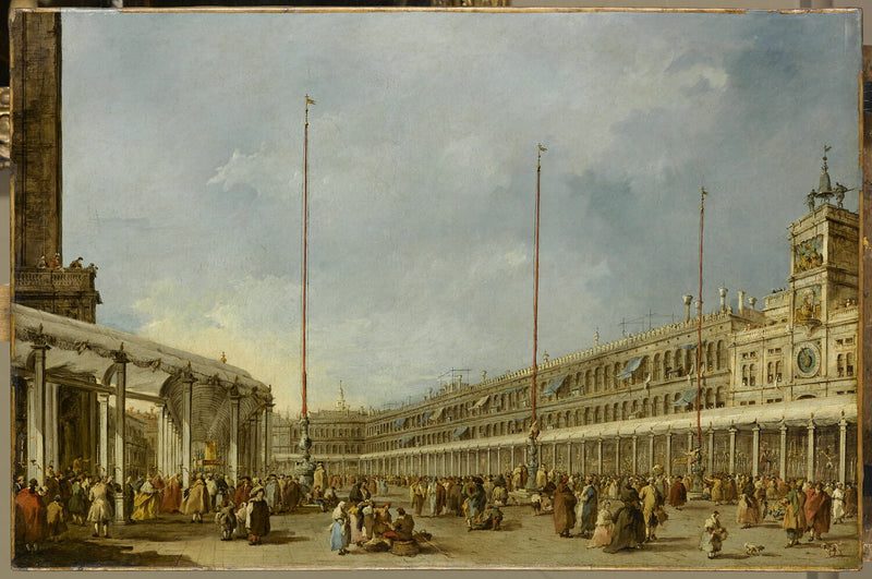 Venetos doge følger prosesjonen av Corpus Domini på Markusplassen - Francesco Guardi