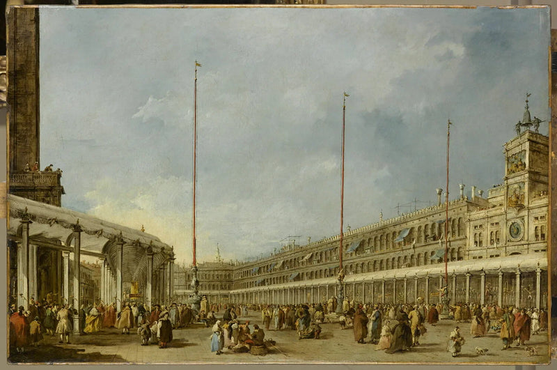 Venetos doge følger prosesjonen av Corpus Domini på Markusplassen - Francesco Guardi