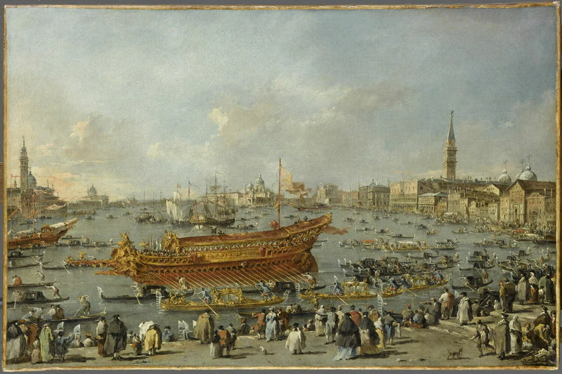 Doge av Venezia på Bucentaure nær Riva di Sant'Elena - Francesco Guardi