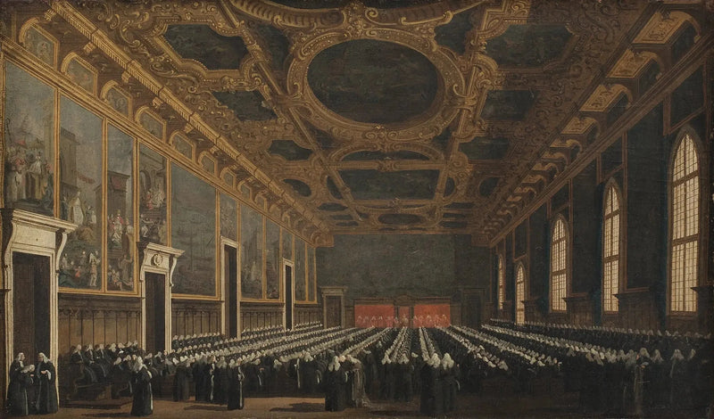 Doge og Den store råd i Sala del Maggior Consiglio - Canaletto

Source:
Le Doge et le Grand Conseil dans la Sala del Maggior Consiglio - Canaletto