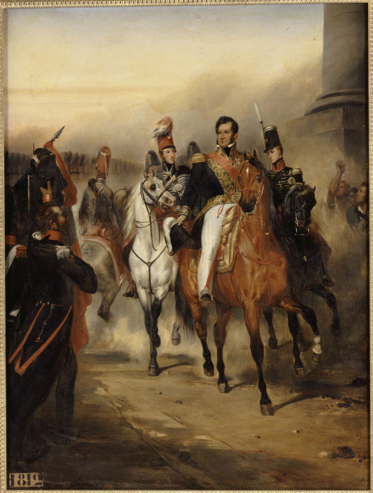 Duc d'Orléans mottar 1. Hussarregiment ledet av hertugen av Chartres ved Tronen-porten, 4. august 1830 - Ary Scheffer
