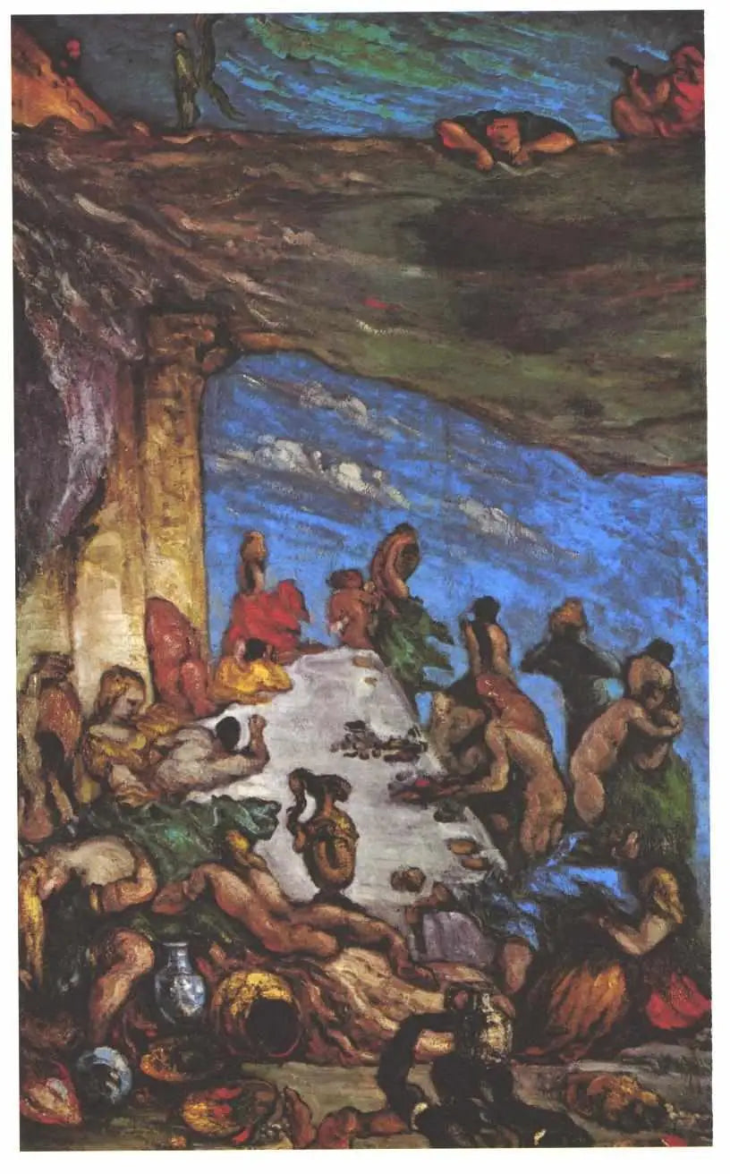 Reproduction du tableau « Le Festin – L'orgie; Le banquet de Nabuchodonosor - Paul Cézanne » par Alpha Reproduction en peinture à l’huile