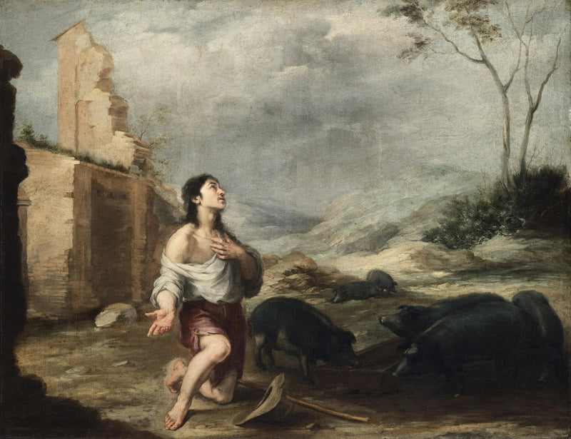 Den bortkomne sønnen som mater griser - Bartolomé Esteban Murillo

Source:
Le fils prodigue nourrissant les porcs - Bartolomé Esteban Murillo
