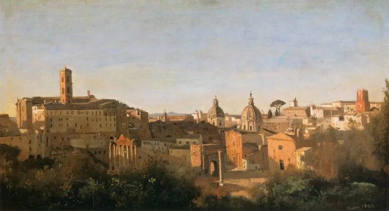 Le Forum sett fra Farnèse-hagene - Jean-Baptiste Camille Corot
