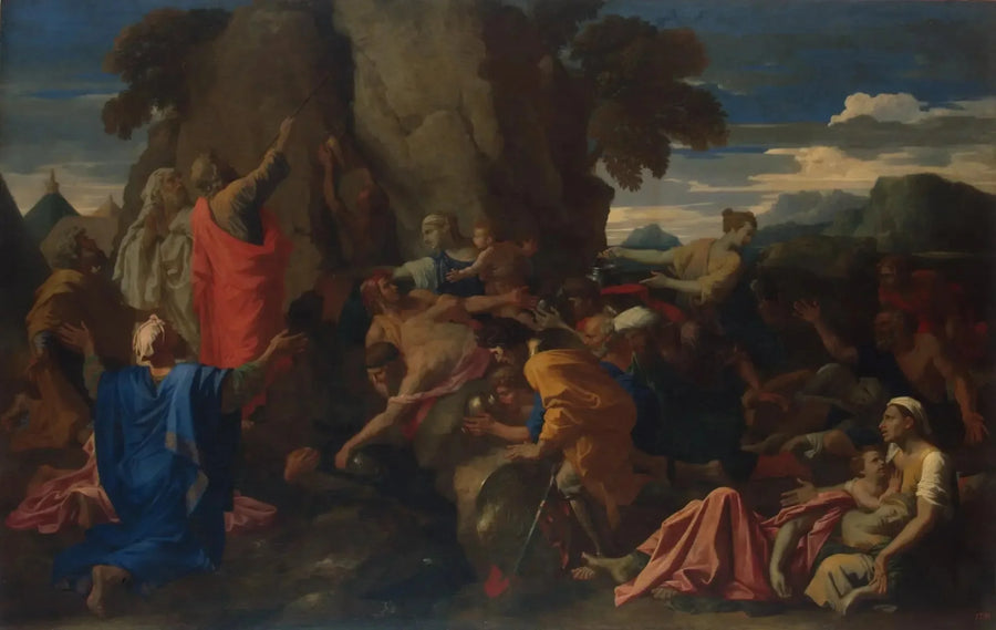 Frappe av klippen - Nicolas Poussin