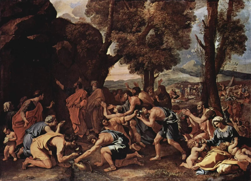 Frappe av klippen - Nicolas Poussin