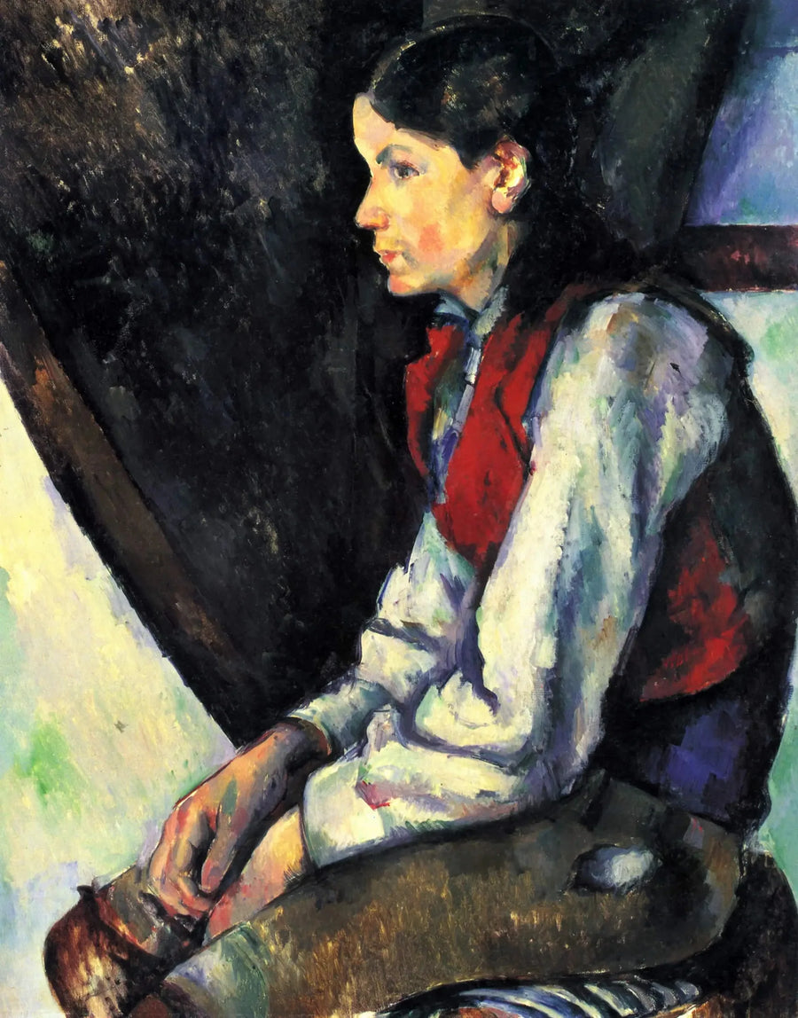 Gutten med rød vest - Paul Cézanne