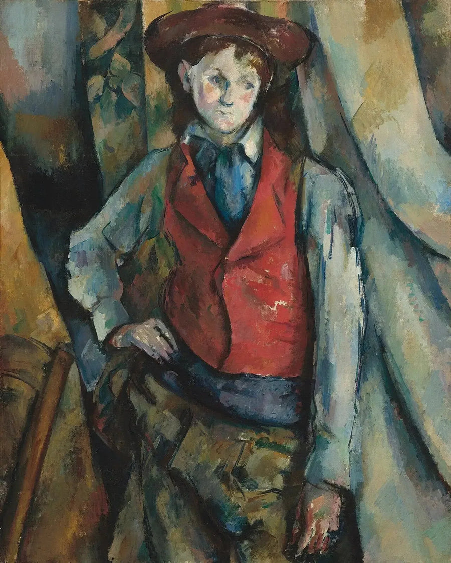 Gutten med rød vest - Paul Cézanne