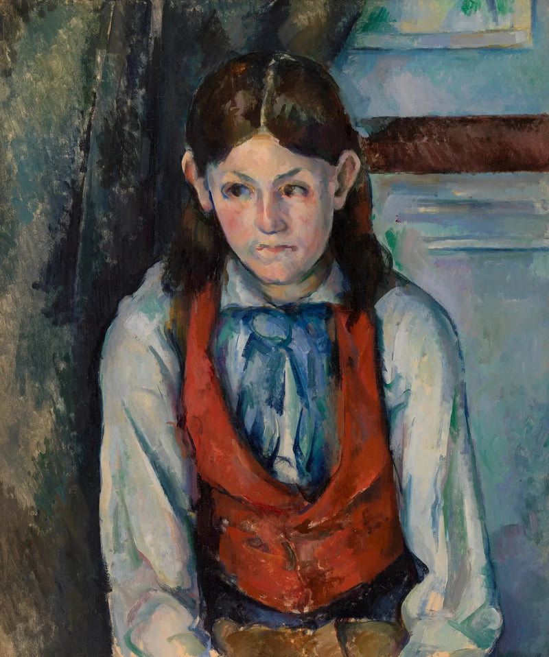 Gutten med rød vest - Paul Cézanne
