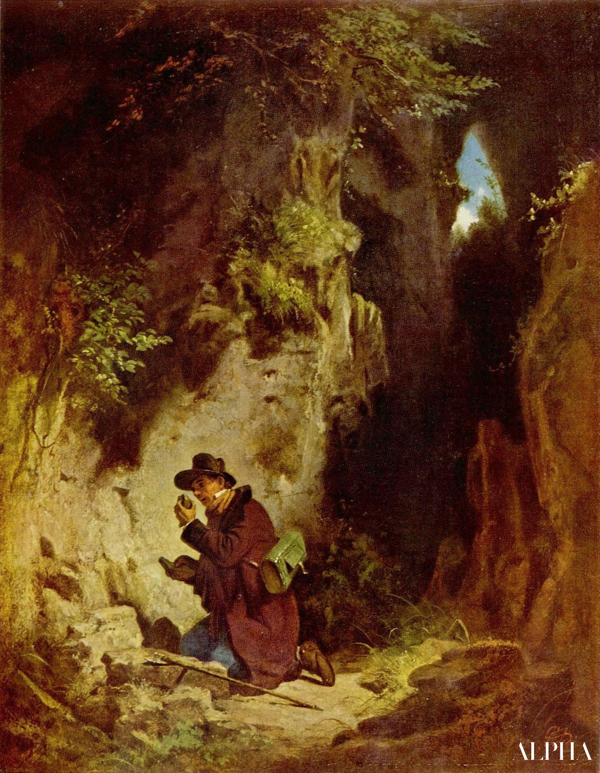 Geologen, 1860 - Carl Spitzweg - Høykvalitets reproduksjoner av malerier og bilder
