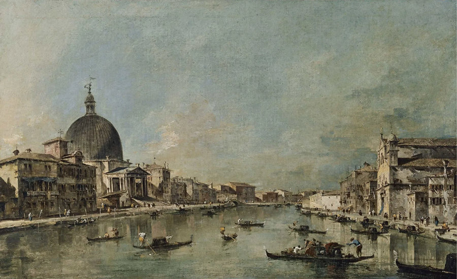 Den store kanalen med San Simeone Piccolo og Santa Lucia - Francesco Guardi