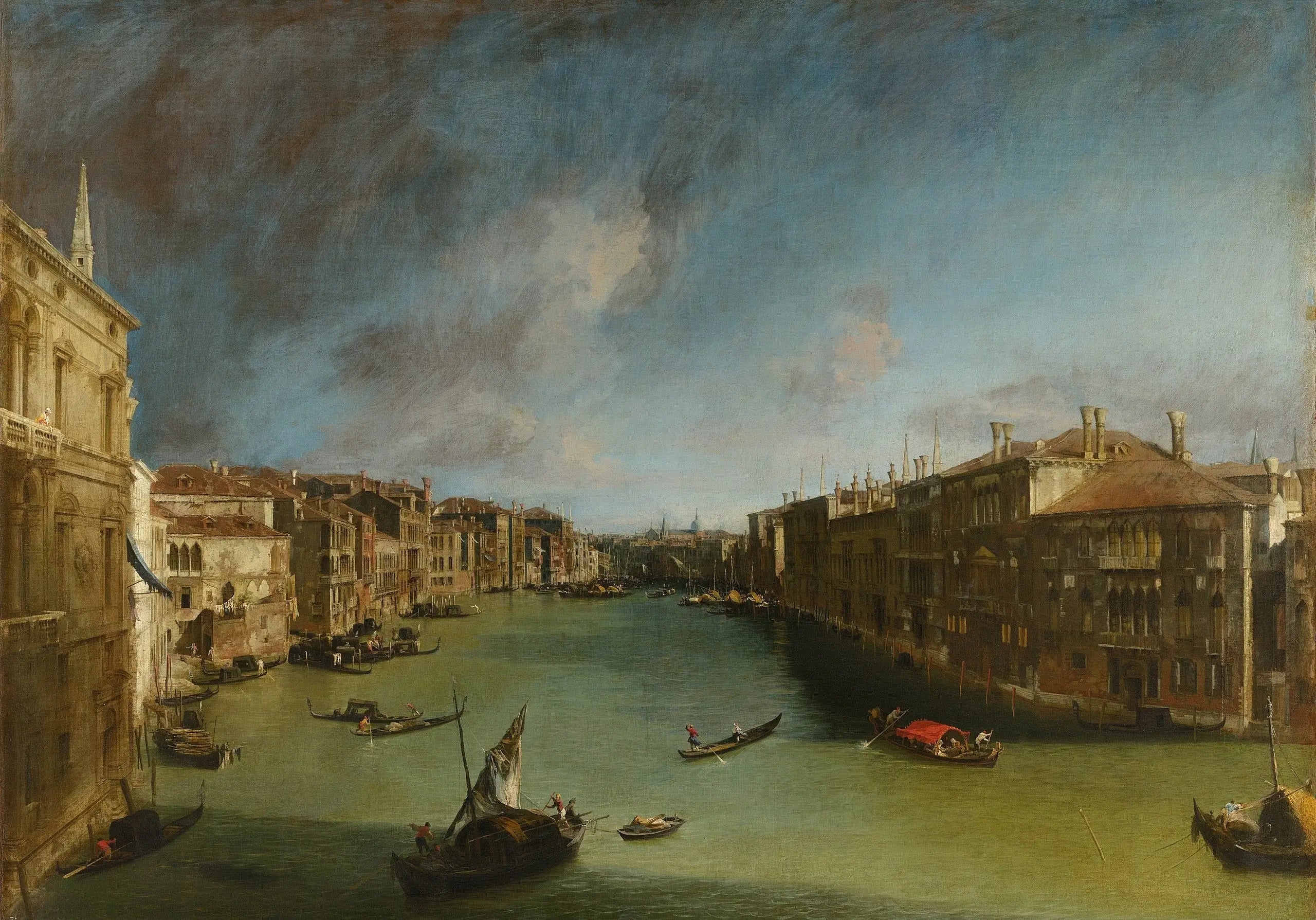 Le Grand Canal vers le nord-est depuis le palais Balbi vers le pont du Rialto - Canaletto - Alpha Reproduction