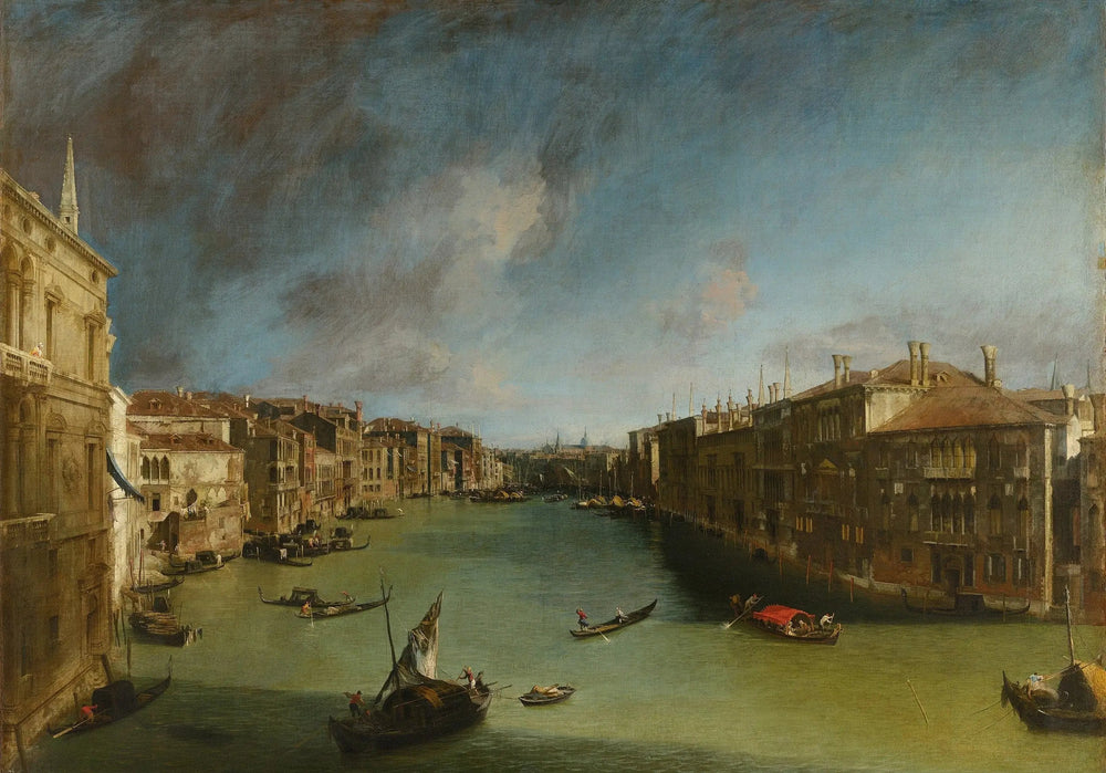 Le Grand Canal, vers le nord-est depuis le palais Balbi vers le pont du Rialto - Canaletto image 1 copie de tableau peinte à la main