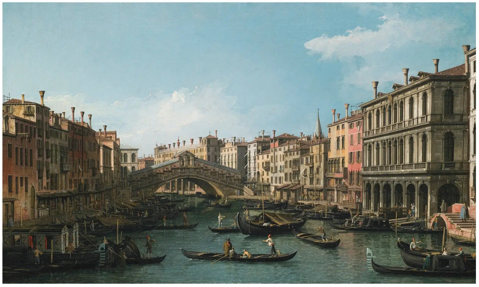 Le Grand Canal vu du nord-est depuis le Palazzo Dolfin-Manin jusqu’au pont du Rialto - Canaletto - Alpha Reproduction