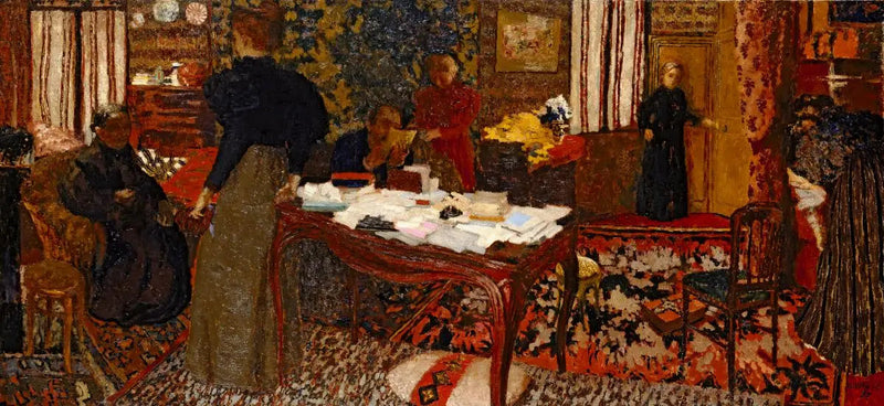 Den store interiøret med seks personer - Édouard Vuillard
