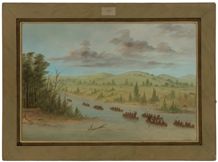Gruppen fra La Salle som går inn i Mississippi-elven i kano. 6. februar 1682 - George Catlin

Source:
Le groupe de La Salle entrant dans le Mississippi en canoë. 6 février 1682 - George Catlin