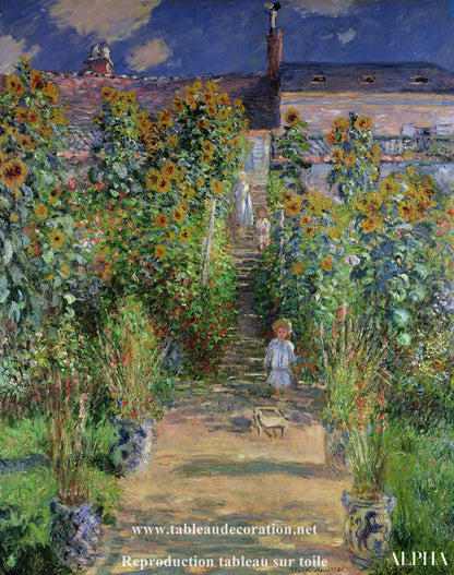 Le Jardin de Monet à Vétheuil - Claude Monet - Reproductions de tableaux et peintures haut de gamme