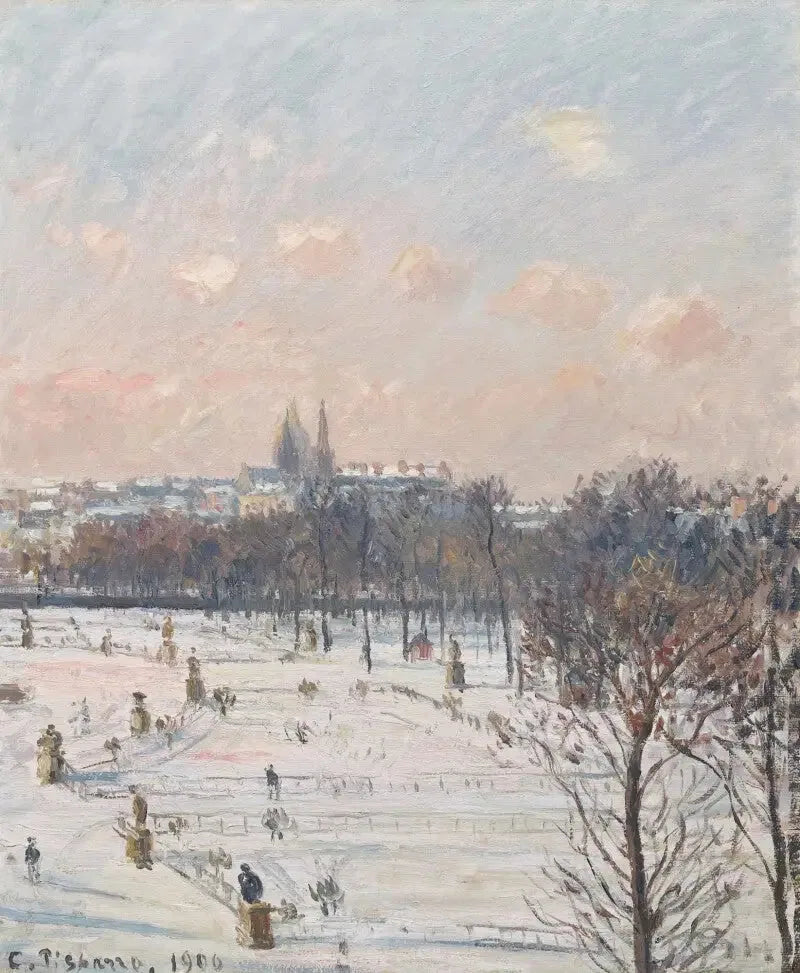 Tuileriene hage, snøeffekt - Camille Pissarro