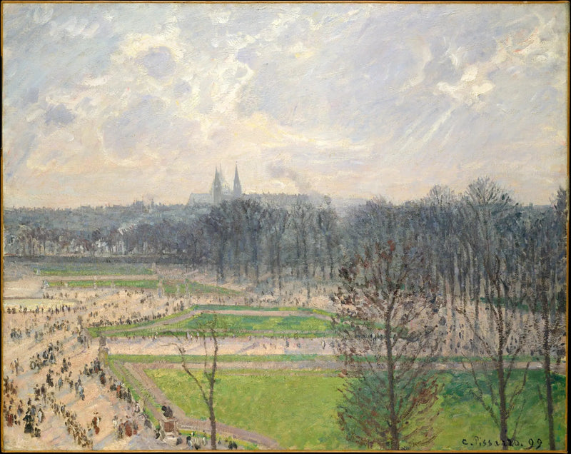 Tuilerihagen en vinter ettermiddag - Camille Pissarro