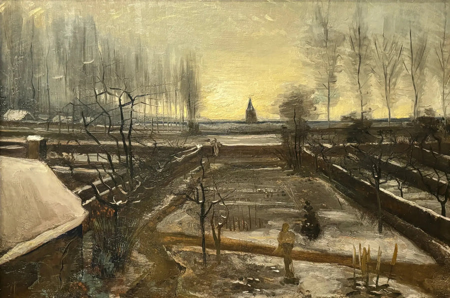 Prestegårdshagen i Nuenen under snøen - Vincent van Gogh