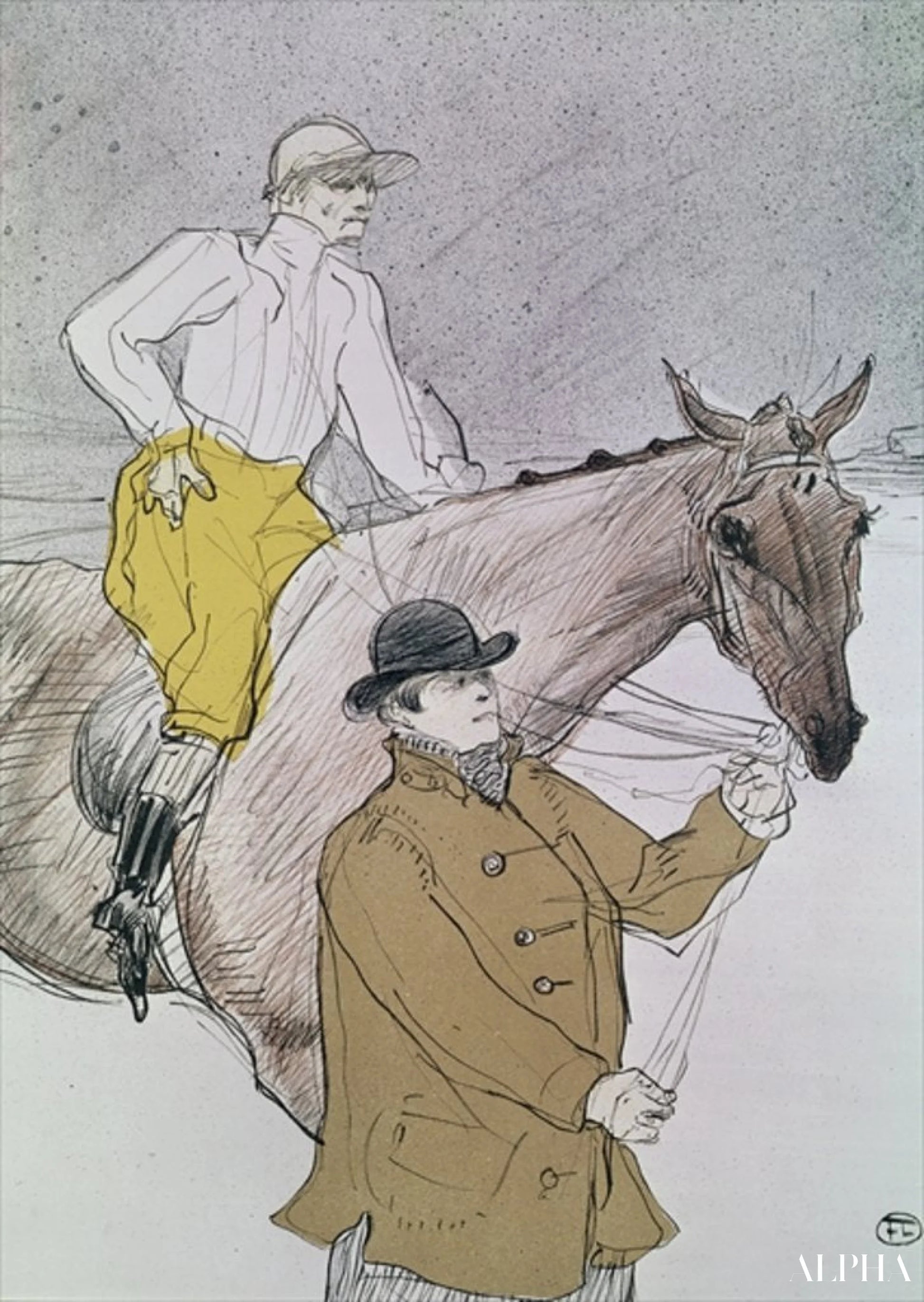 Jockeyen ledet ved starten - Toulouse Lautrec - Reproduksjoner av malerier og høykvalitets malerier