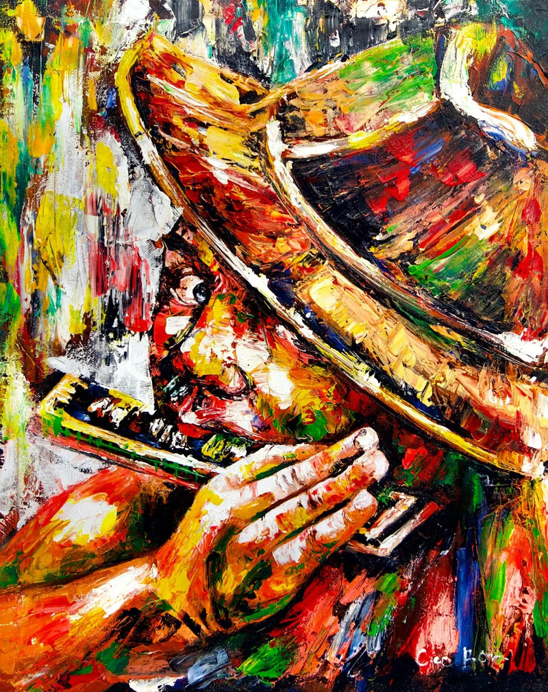 Munnspillspilleren | 40 x 50 cm