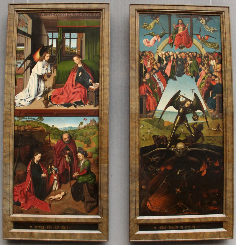 Dommedag, Jomfrufødselen og Kristi fødsel av Petrus Christus - Petrus Christus