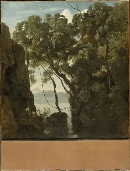 Nemi-sjøen - Jean-Baptiste Camille Corot