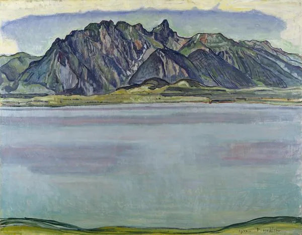 Thun-sjøen og fjellene ved Stockhorn - Ferdinand Hodler