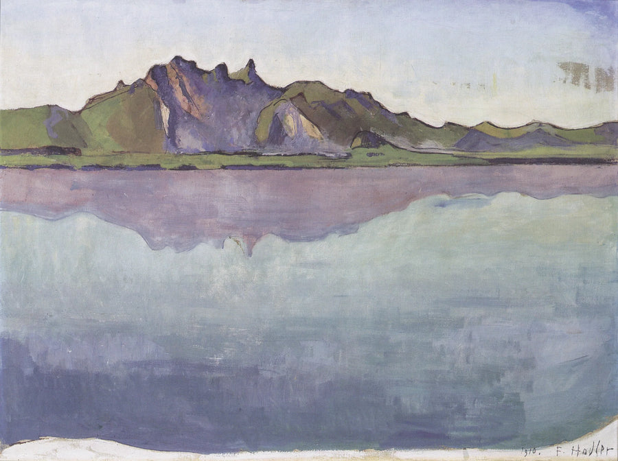 Thun-sjøen og Stockhorn - Ferdinand Hodler