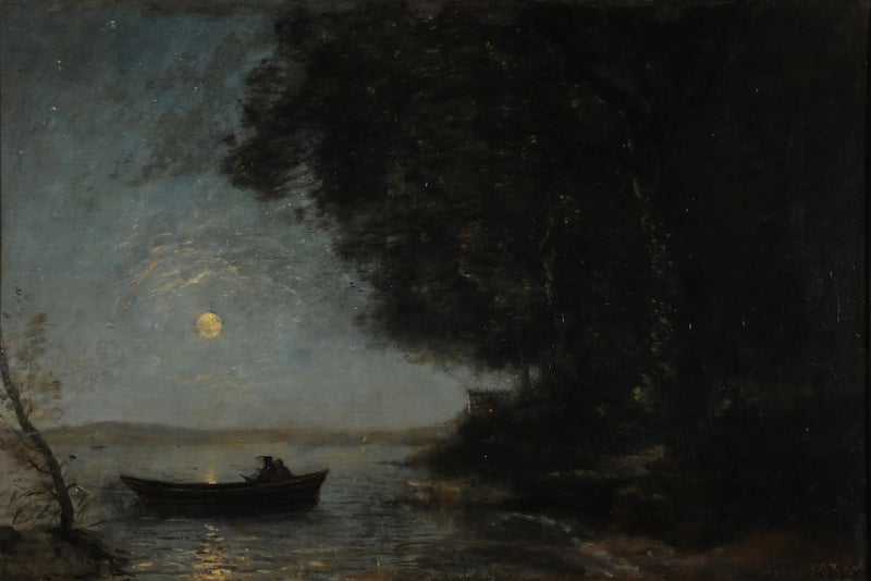 Sjøen, natt-effekt - Jean-Baptiste Camille Corot