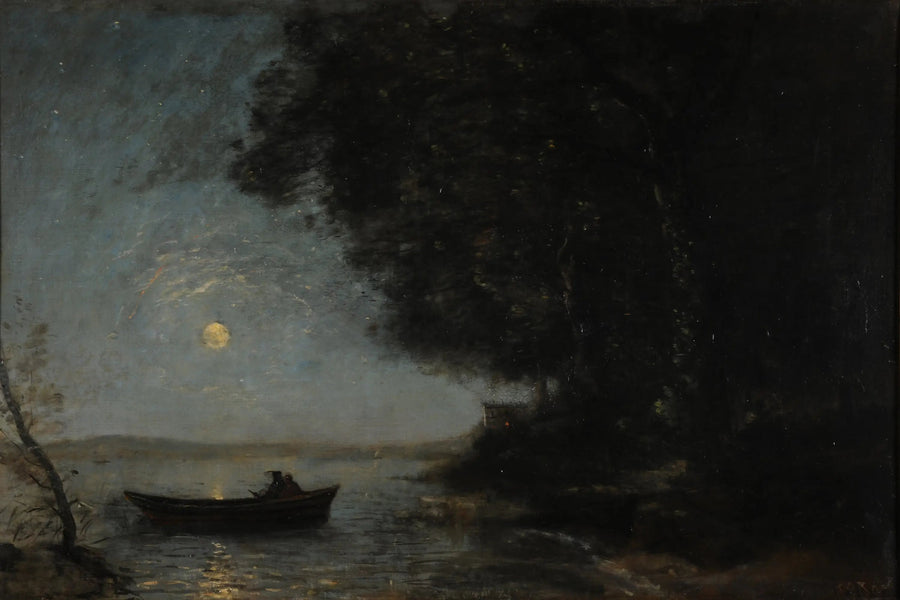 Sjøen, natt-effekt - Jean-Baptiste Camille Corot
