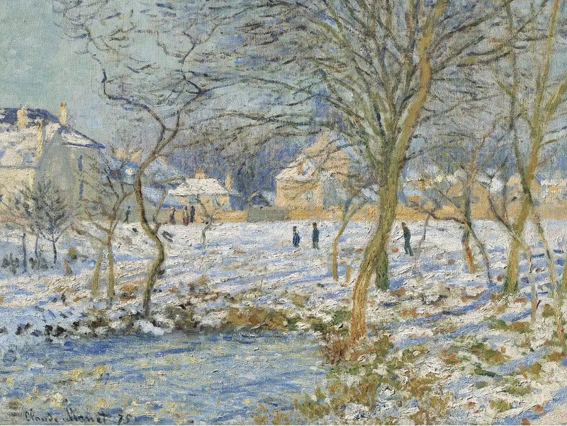 Innsjøen, snøeffekten - Claude Monet